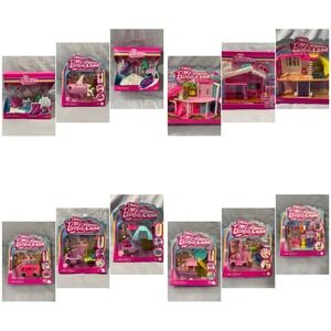 NEW Set of 12 Mattel Barbie Mini Barbieland Play Sets - Plane House Rink Chalet